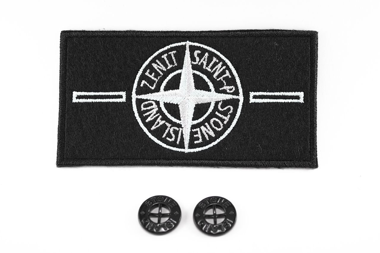 Патч Stone Island ZENIT футбольный черно-белый + 2 пуговицы