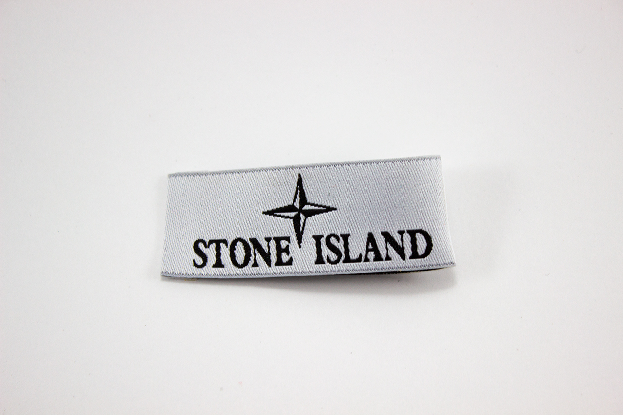 Патч Stone Island чёрно-белый с набором бирок