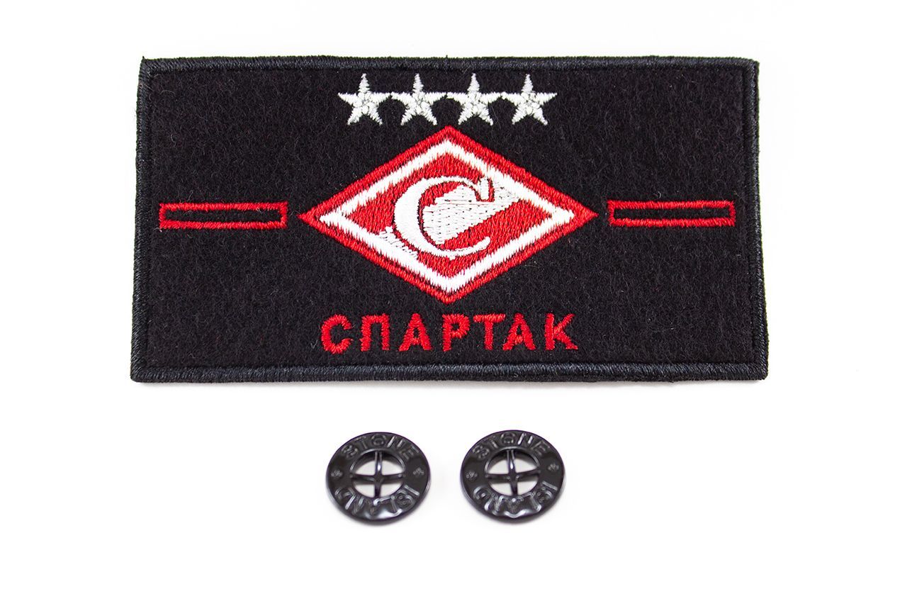 Патч футбольный СПАРТАК Москва + 2 пуговицы Stone Island