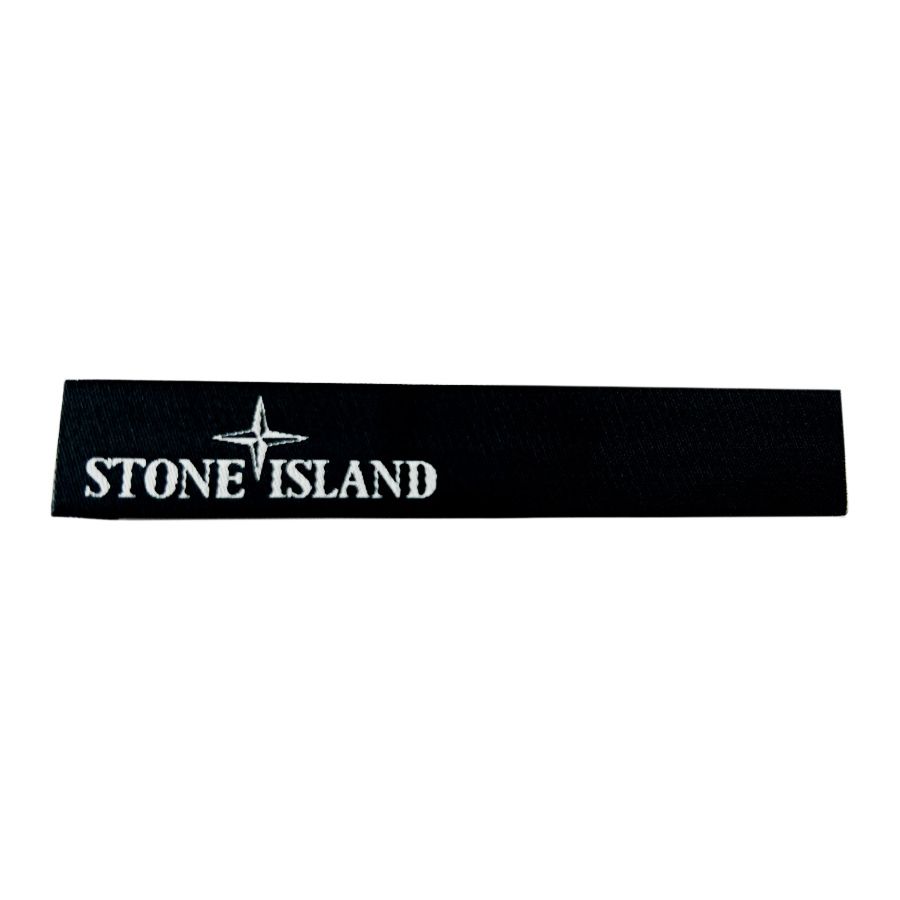 Белая бирка Stone Island длинная черная